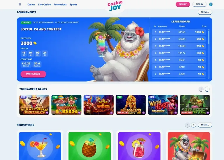 CasinoJoy slots or lobby view