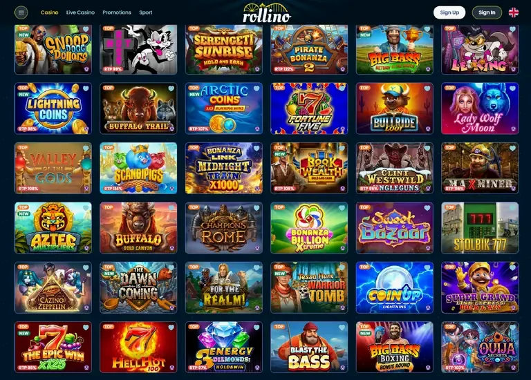Rollino slots or lobby view